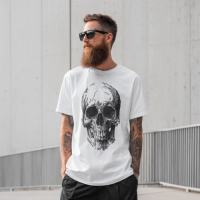 STS251259 100% Polyester 180GSM Adult T-shirt with Pirates & Skull print