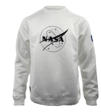 SWT250903 100% Polyester Fleece 240 GSM Men's Long Sleeve Sweatshirt White