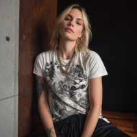 STS260142 100% Polyester 180GSM Adult T-shirt with Digital Black & White Print