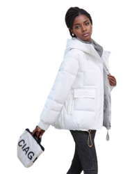 WPJ250403 100% Polyester Womens Multi Asymetrical Pockets Padded Jacket