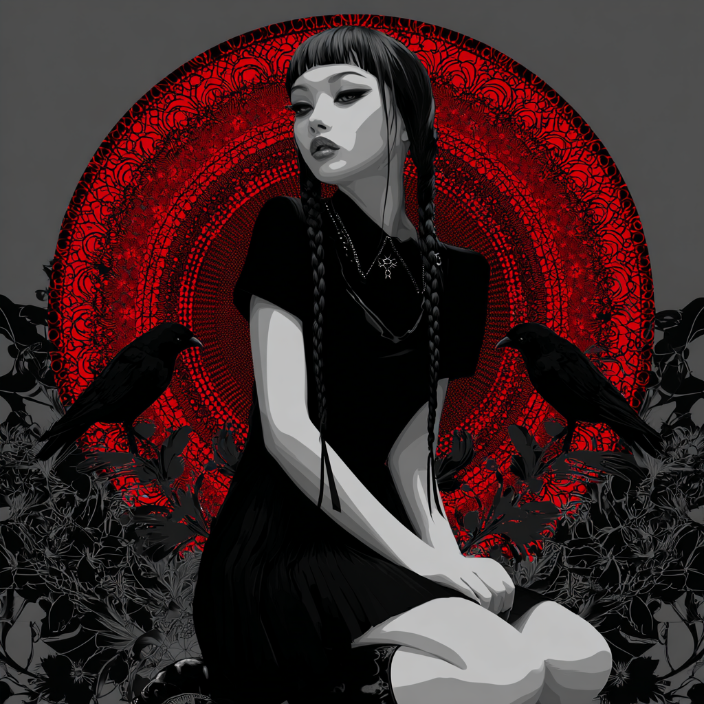 STS251216 100% Polyester 180GSM Adult T-shirt with Gothic Style print