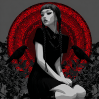 STS251216 100% Polyester 180GSM Adult T-shirt with Gothic Style print