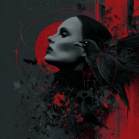 STS251216 100% Polyester 180GSM Adult T-shirt with Gothic Style print