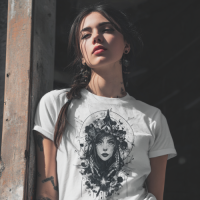 STS260144 100% Polyester 180GSM Adult T-shirt with Digital Black & White Print