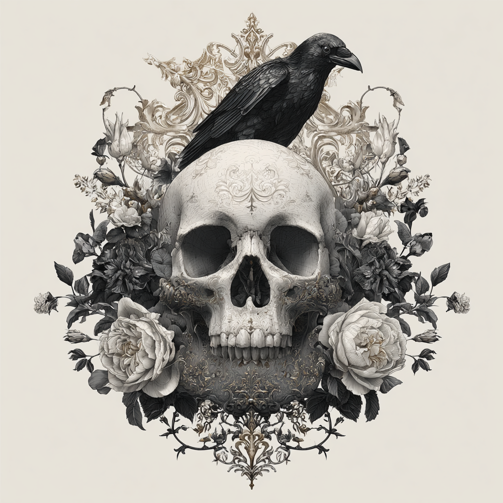 STS251209 100% Polyester 180GSM Adult T-shirt with Gothic Style print