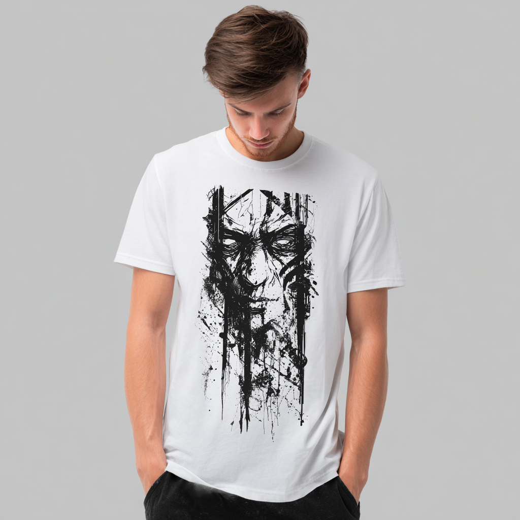 STS260162 100% Polyester 180GSM Adult T-shirt with Digital Black & White Print