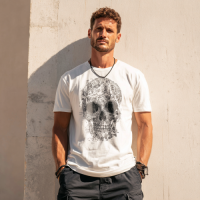 STS251255 100% Polyester 180GSM Adult T-shirt with Pirates & Skull print