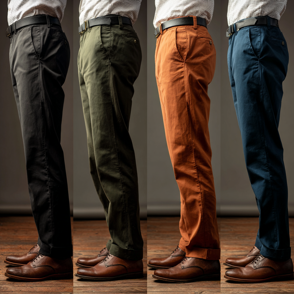 MPT260301 Men's Chino Pants 220-240 GSM Twill Cotton Regular Fit