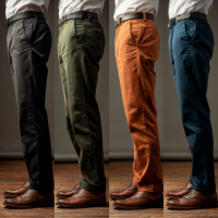 MPT260301 Men's Chino Pants 220-240 GSM Twill Cotton Regular Fit