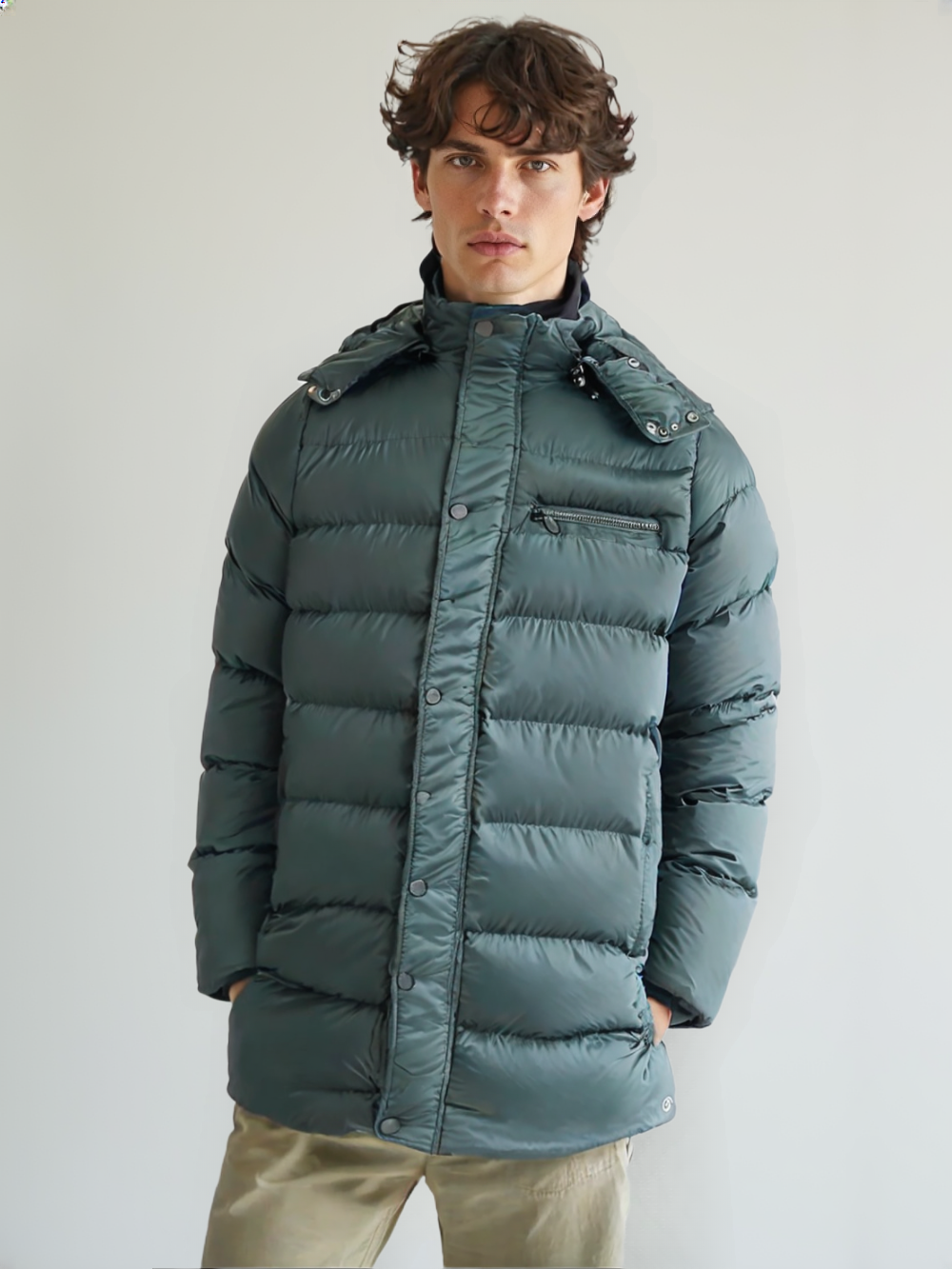 Men’s Foam Padded Jacket MPJ250710 – 20D Nylon Shell, Soft Polyester Fur Lining, Hand-Filled Synthetic Cotton
