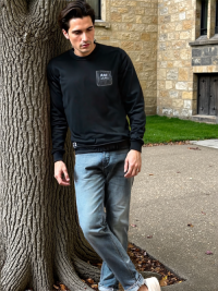 SWT250902 100% Polyester Fleece 240 GSM Men's Long Sleeve Sweatshirt