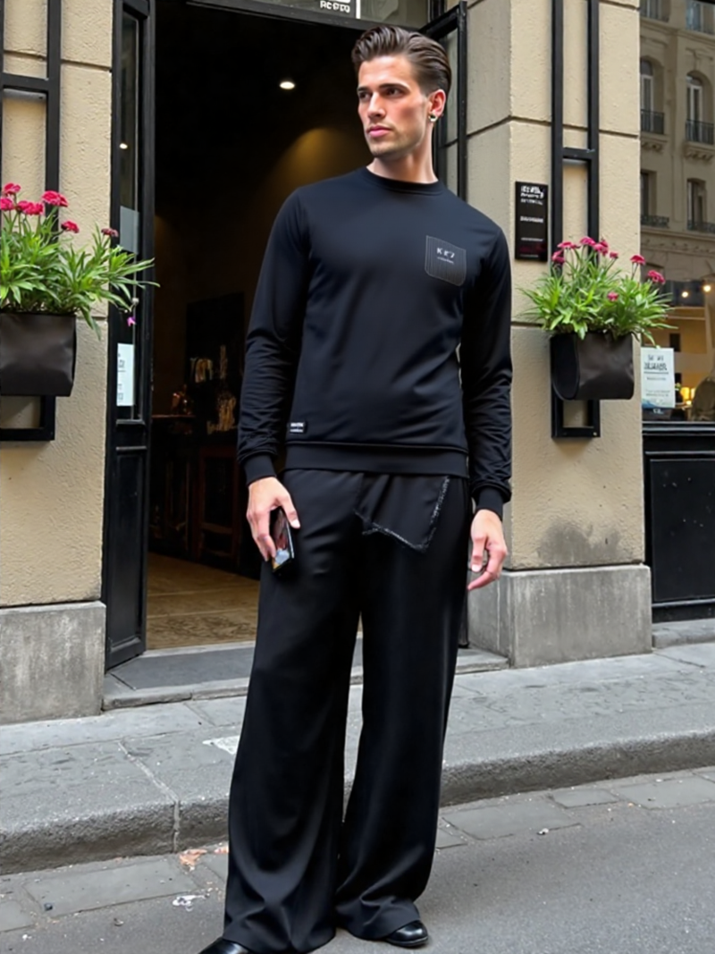 SWT250902 100% Polyester Fleece 240 GSM Men's Long Sleeve Sweatshirt