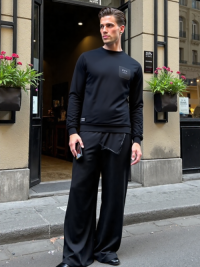 SWT250902 100% Polyester Fleece 240 GSM Men's Long Sleeve Sweatshirt