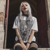 STS260145 100% Polyester 180GSM Adult T-shirt with Digital Black & White Print