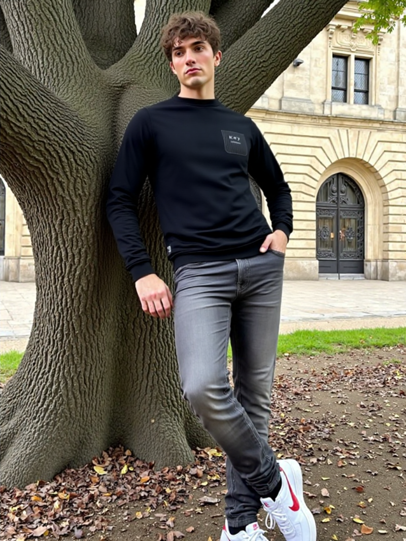 SWT250902 100% Polyester Fleece 240 GSM Men's Long Sleeve Sweatshirt