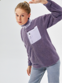 Women’s Sherpa Fleece Sweatshirt SWT250702– 290gsm Polyester, Jersey Body Lining, 210T Sleeve Lining