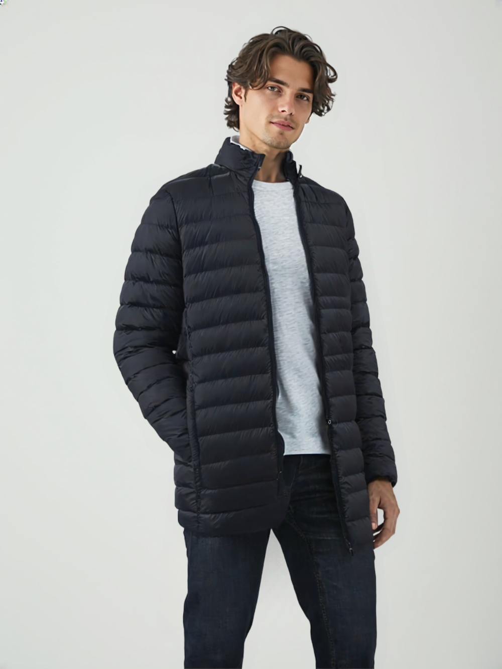 Men’s Foam Padded Warm Jacket MPJ250701 – Lightweight 20D Nylon Boby Fabric, All-Season Insulation