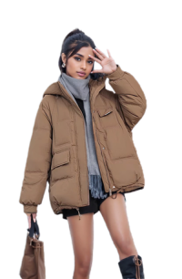 WPJ250403 100% Polyester Womens Multi Asymetrical Pockets Padded Jacket