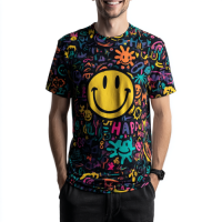 STS260168 100% Polyester 180GSM Adult T-shirt Bright Color Print