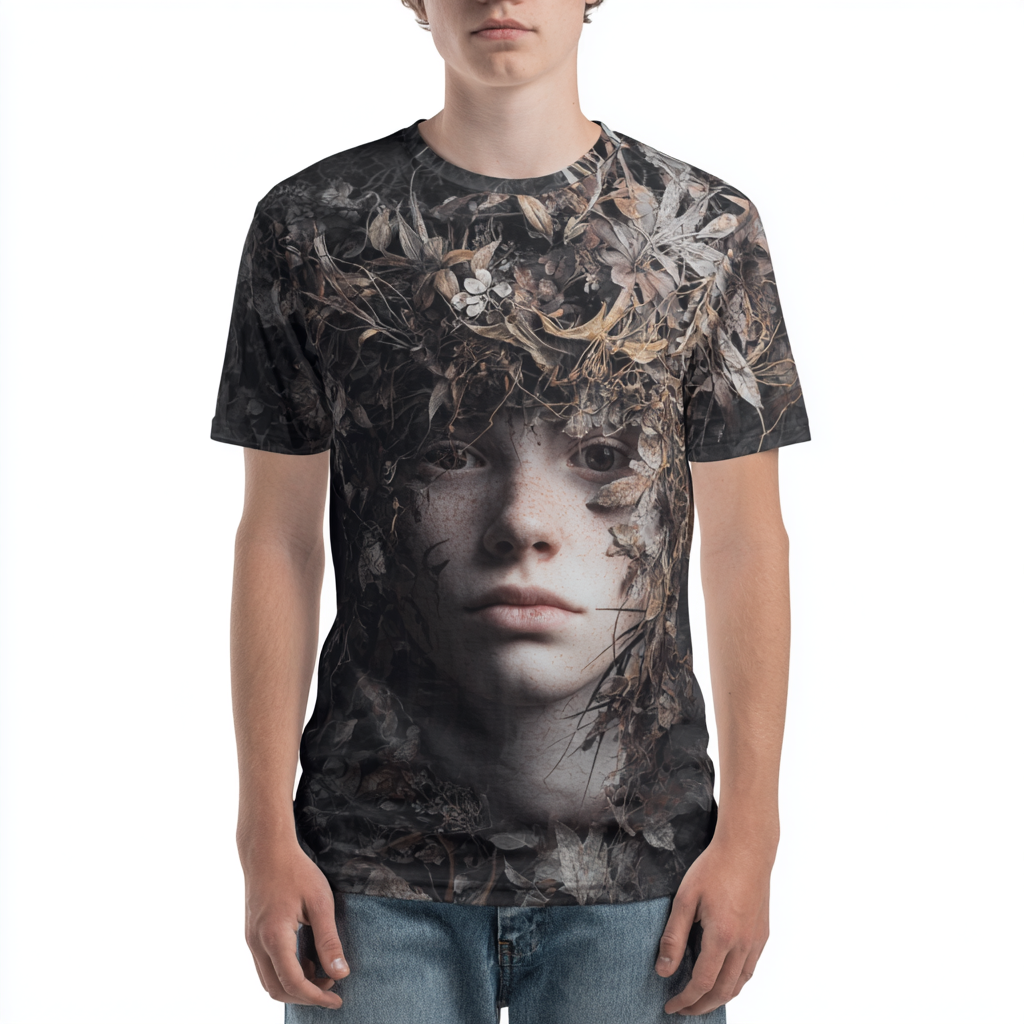 STS251201 100% Polyester 180GSM Adult T-shirt with Gothic Style print