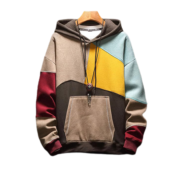 HOD250403 Mens 100% Polyester Multi Color-patch-up Hoodie