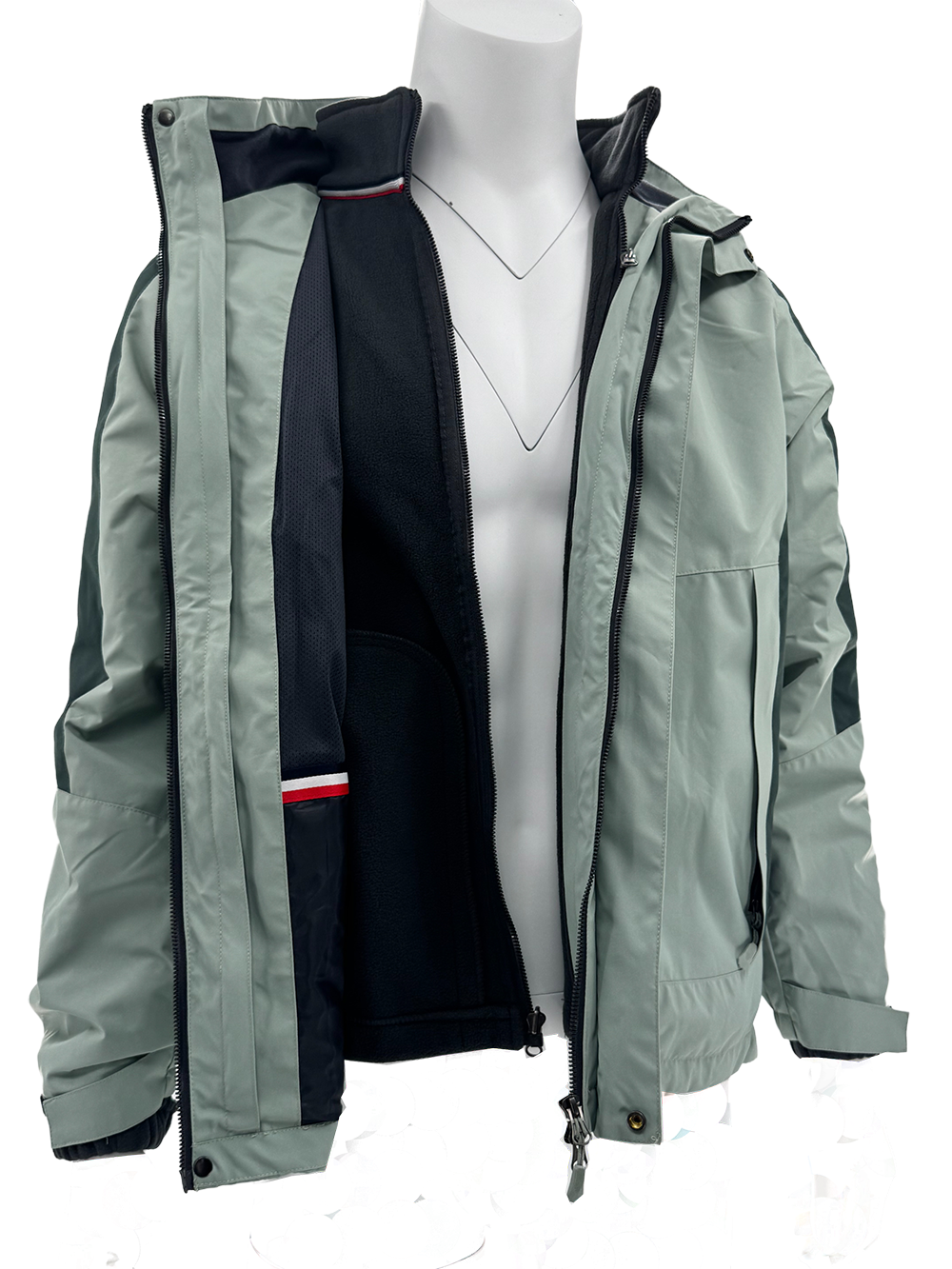 WBR250403 Double Layer (Polyester & Polar Fleece) Detachable Unisex Windbreaker