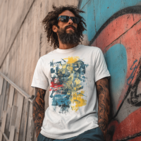 STS251233 100% Polyester 180GSM Adult T-shirt with Graffiti print