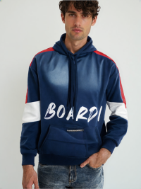 HOD250405 100% Polyester Fleece Mens Hoodie with Bold solid print on Front