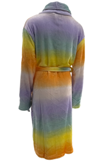 BAR250401 Womens 100% Polyester Coral print Fleece bathrobe
