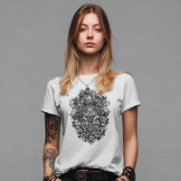 STS260143 100% Polyester 180GSM Adult T-shirt with Digital Black & White Print