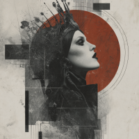 STS251211 100% Polyester 180GSM Adult T-shirt with Gothic Style print